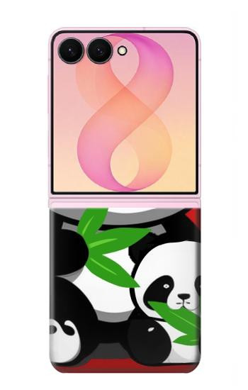 S3929 Panda mignon mangeant du bambou Etui Coque Housse pour Samsung Galaxy Z Flip 8