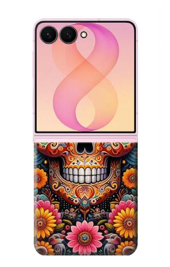 S3999 Peinture de crâne mexicain Etui Coque Housse pour Samsung Galaxy Z Flip 8