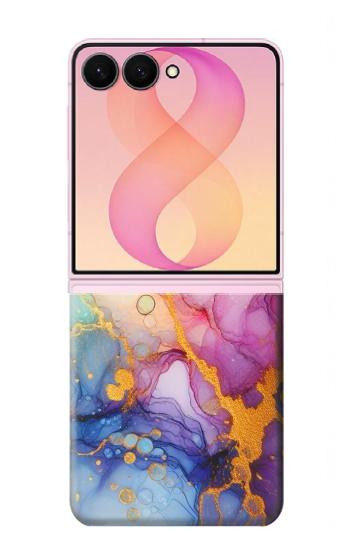 S4001 Lilas abstrait multicolore, émeraude Etui Coque Housse pour Samsung Galaxy Z Flip 8