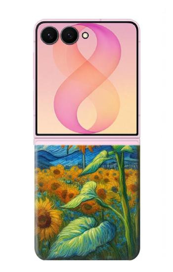 S4019 Tournesol style Van Gogh Etui Coque Housse pour Samsung Galaxy Z Flip 8