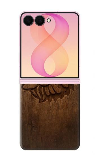 S4035 Sculpture sur bois amérindienne Etui Coque Housse pour Samsung Galaxy Z Flip 8