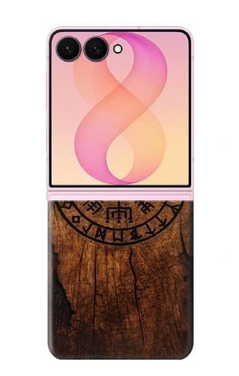 S4036 Boussole en bois viking Vegvisir Etui Coque Housse pour Samsung Galaxy Z Flip 8