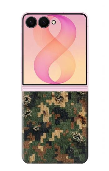 S4091 Motif Camouflage Numérique Vert Etui Coque Housse pour Samsung Galaxy Z Flip 8