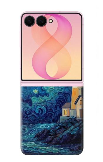 S4092 Phare au Clair de Lune Etui Coque Housse pour Samsung Galaxy Z Flip 8