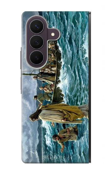 S1722 Jésus marcher sur la mer Etui Coque Housse pour Samsung Galaxy Z Fold 8 Ultra