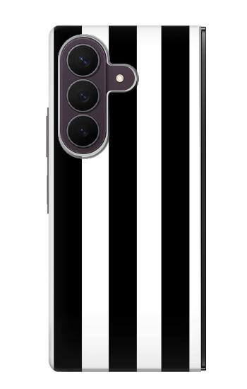 S2297 Noir et blanc rayures verticales Etui Coque Housse pour Samsung Galaxy Z Fold 8 Ultra