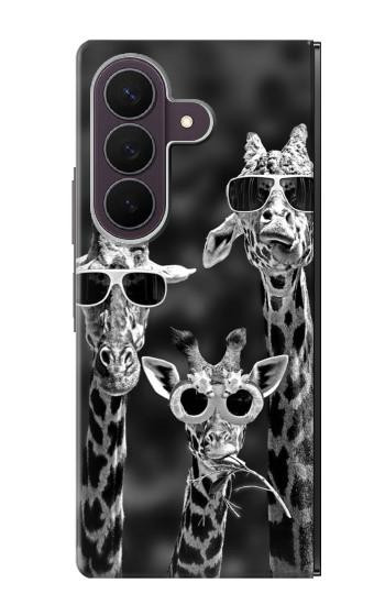 S2327 Girafes avec lunettes de soleil Etui Coque Housse pour Samsung Galaxy Z Fold 8 Ultra