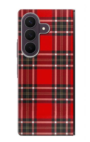 S2374 Motif Tartan Rouge Etui Coque Housse pour Samsung Galaxy Z Fold 8 Ultra