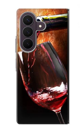 S2396 Rouge Bouteille de vin et le verre Etui Coque Housse pour Samsung Galaxy Z Fold 8 Ultra