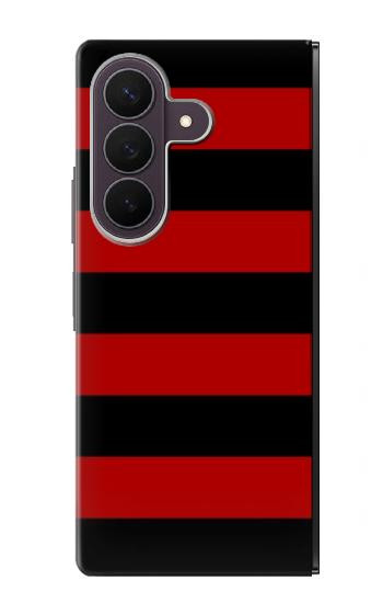 S2638 Noir et Rouge rayé Etui Coque Housse pour Samsung Galaxy Z Fold 8 Ultra