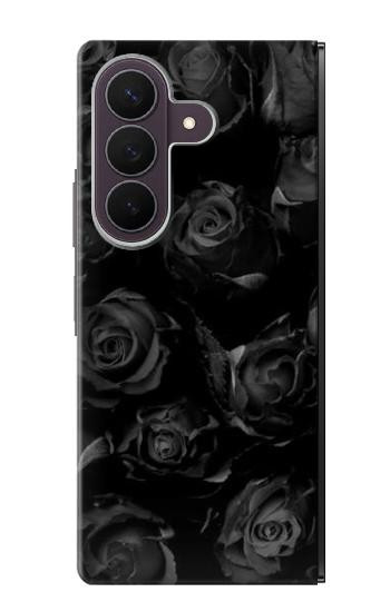 S3153 Noir Roses Etui Coque Housse pour Samsung Galaxy Z Fold 8 Ultra