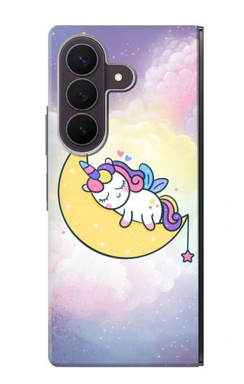 S3485 Mignon sommeil Licorne Etui Coque Housse pour Samsung Galaxy Z Fold 8 Ultra