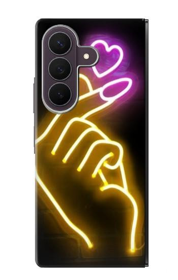 S3512 Mignon Mini coeur Néon graphique Etui Coque Housse pour Samsung Galaxy Z Fold 8 Ultra