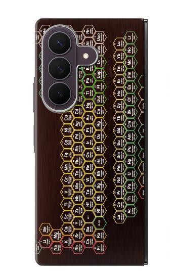 S3544 Néon Honeycomb Tableau périodique Etui Coque Housse pour Samsung Galaxy Z Fold 8 Ultra
