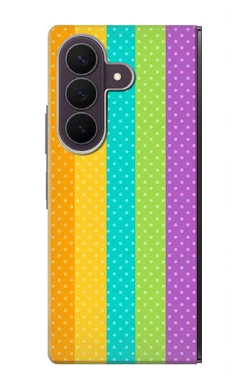 S3678 Vertical arc-en-ciel coloré Etui Coque Housse pour Samsung Galaxy Z Fold 8 Ultra