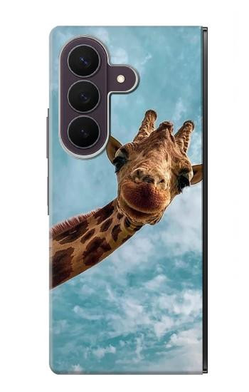 S3680 Girafe de sourire mignon Etui Coque Housse pour Samsung Galaxy Z Fold 8 Ultra