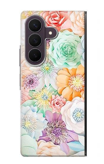 S3705 Fleur florale pastel Etui Coque Housse pour Samsung Galaxy Z Fold 8 Ultra