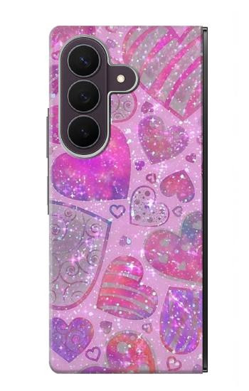 S3710 Coeur d'amour rose Etui Coque Housse pour Samsung Galaxy Z Fold 8 Ultra