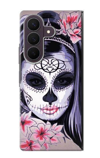 S3821 Sugar Skull Steampunk Fille Gothique Etui Coque Housse pour Samsung Galaxy Z Fold 8 Ultra