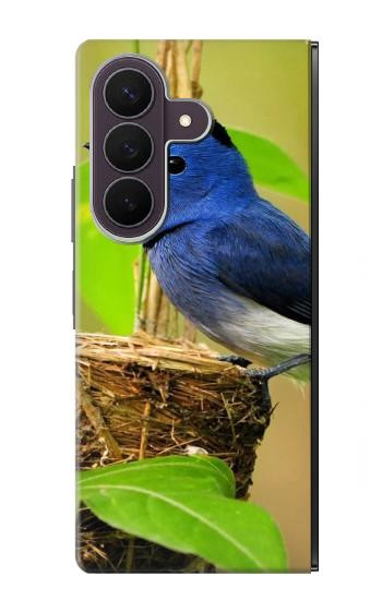 S3839 Oiseau bleu du bonheur Oiseau bleu Etui Coque Housse pour Samsung Galaxy Z Fold 8 Ultra