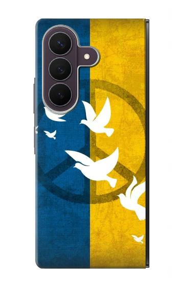 S3857 Colombe de la paix drapeau ukrainien Etui Coque Housse pour Samsung Galaxy Z Fold 8 Ultra