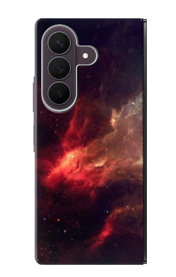 S3897 Espace nébuleuse rouge Etui Coque Housse pour Samsung Galaxy Z Fold 8 Ultra