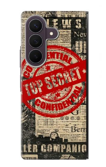 S3937 Texte Top Secret Art Vintage Etui Coque Housse pour Samsung Galaxy Z Fold 8 Ultra