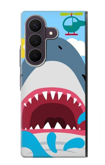 S3947 Caricature d'hélicoptère de requin Etui Coque Housse pour Samsung Galaxy Z Fold 8 Ultra