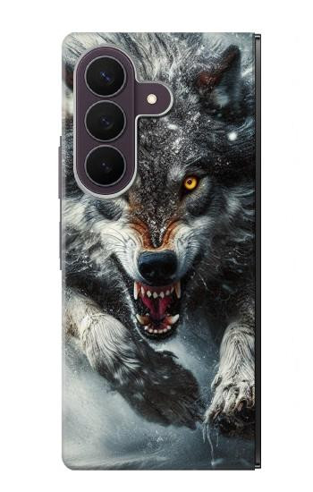 S3965 Loup en colère courant Etui Coque Housse pour Samsung Galaxy Z Fold 8 Ultra
