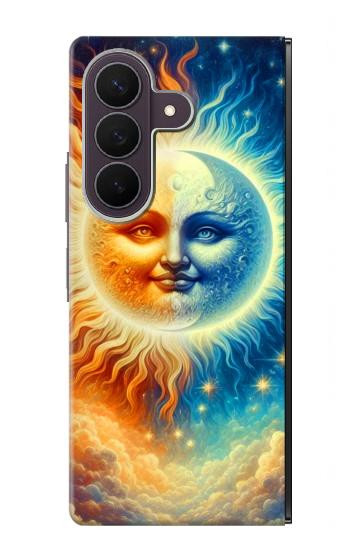 S3966 Soleil artistique et lune Etui Coque Housse pour Samsung Galaxy Z Fold 8 Ultra