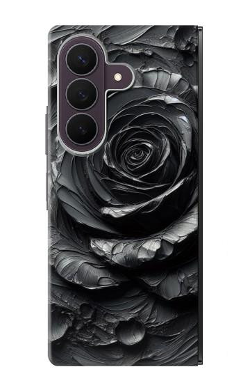 S3969 Rose noire, coup de pinceau dur Etui Coque Housse pour Samsung Galaxy Z Fold 8 Ultra
