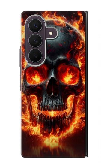 S3986 Crâne de feu Etui Coque Housse pour Samsung Galaxy Z Fold 8 Ultra
