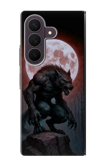 S4024 Lune de sang de loup-garou Etui Coque Housse pour Samsung Galaxy Z Fold 8 Ultra