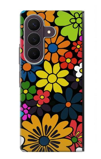 S4043 Fleurs colorées dessin animé Etui Coque Housse pour Samsung Galaxy Z Fold 8 Ultra