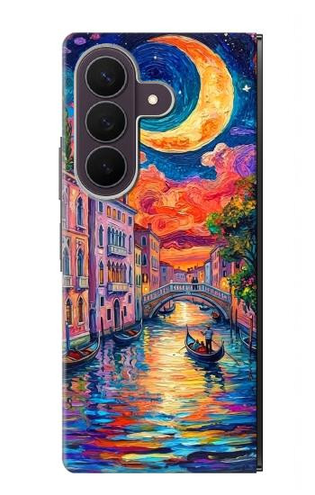S4083 Venise Colorée au Clair de Lune Etui Coque Housse pour Samsung Galaxy Z Fold 8 Ultra