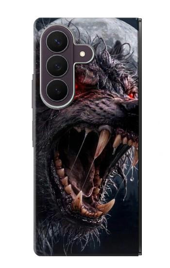 S4094 Loup au Clair de Lune Etui Coque Housse pour Samsung Galaxy Z Fold 8 Ultra