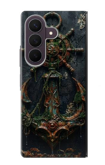 S4106 Ancre et Barre Marine Vintage Etui Coque Housse pour Samsung Galaxy Z Fold 8 Ultra