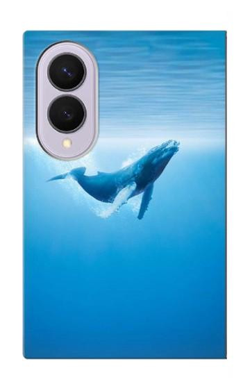 S0843 Baleine bleue Etui Coque Housse pour Samsung Galaxy Z Fold 8