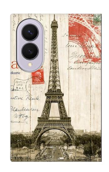 S2108 Tour Eiffel de Paris Carte postale Etui Coque Housse pour Samsung Galaxy Z Fold 8