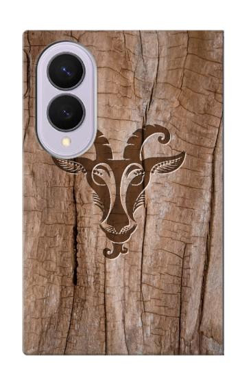 S2183 Chèvre de bois imprimé graphique Etui Coque Housse pour Samsung Galaxy Z Fold 8