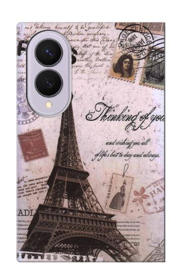 S2211 Carte postale de Paris Tour Eiffel Etui Coque Housse pour Samsung Galaxy Z Fold 8