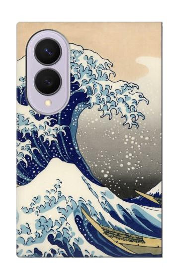 S2389 Hokusai La grande vague de Kanagawa Etui Coque Housse pour Samsung Galaxy Z Fold 8