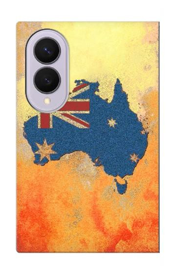 S2494 Australie Drapeau Carte texture de la roche Etui Coque Housse pour Samsung Galaxy Z Fold 8