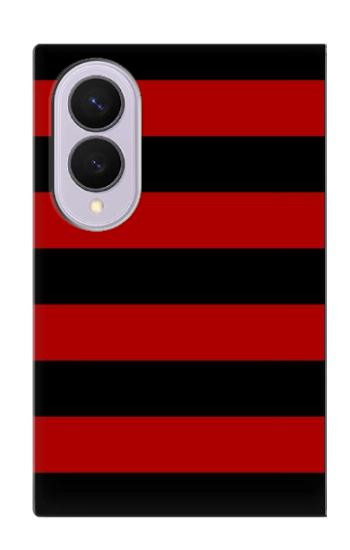 S2638 Noir et Rouge rayé Etui Coque Housse pour Samsung Galaxy Z Fold 8