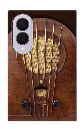 S2655 Deco Radio bakélite millésimé Etui Coque Housse pour Samsung Galaxy Z Fold 8