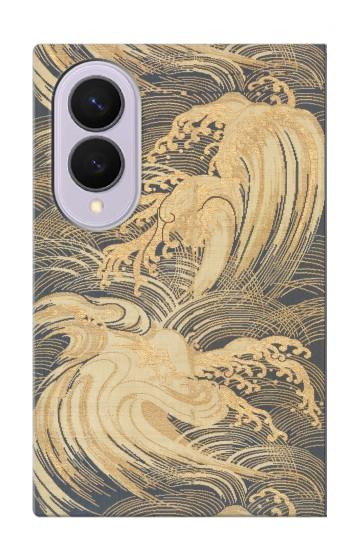 S2680 Japon Art Obi avec des vagues stylisées Etui Coque Housse pour Samsung Galaxy Z Fold 8