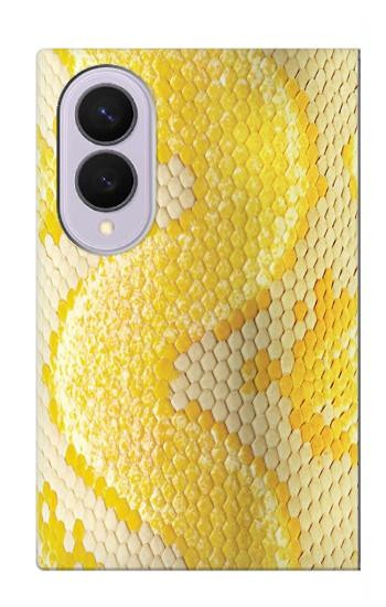 S2713 Serpent jaune imprimé graphique Peau Etui Coque Housse pour Samsung Galaxy Z Fold 8