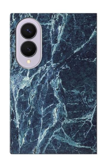 S2799 Lumière Bleu Marbre Pierre Imprimé Graphique Etui Coque Housse pour Samsung Galaxy Z Fold 8
