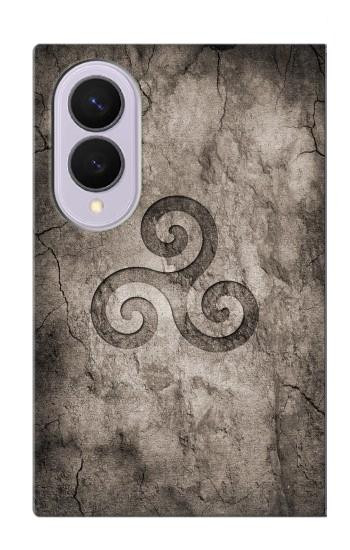 S2892 Symbole Triskele Texture de pierre Etui Coque Housse pour Samsung Galaxy Z Fold 8