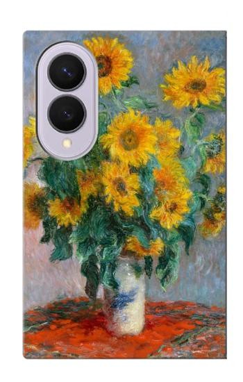 S2937 Claude Monet Bouquet de tournesols Etui Coque Housse pour Samsung Galaxy Z Fold 8